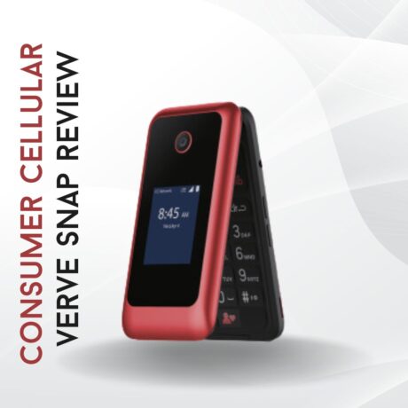 A red and black flip phone